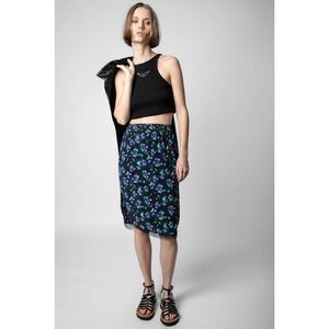 Zadig & Voltaire Jozy Bianca Silk Flower Skirt